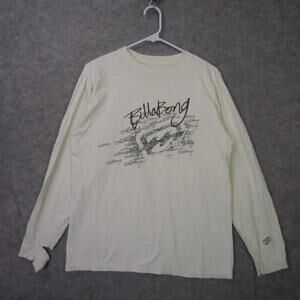 Billabong Shirt Mens Large White Long Sleeve Surf Graphic Logo Skate Tee